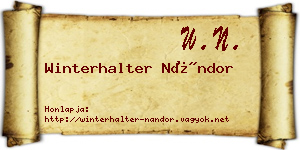 Winterhalter Nándor névjegykártya