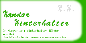 nandor winterhalter business card