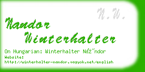 nandor winterhalter business card